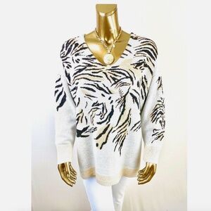CLOSING SALE - CHICO'S $119 NWT SIZE-3P CAT SWEATER (PETITE-XL)